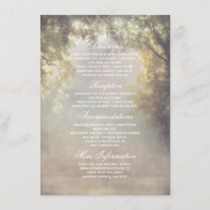 Rustic Tree Lights Bracnhes Wedding Information Enclosure Card
