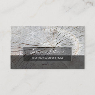 Rustic tree plank surface grey rectangle stripes business card