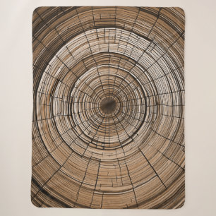 Rustic Tree Ring Design Blanket for Cozy Evenings