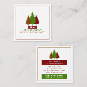 Rustic Tree Silhouettes, Christmas Party Ticket Enclosure Card