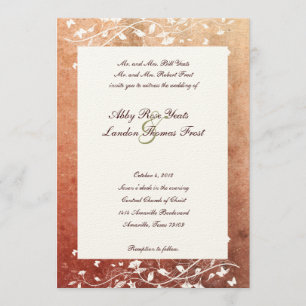 Rustic Tree Warm Red Wedding Invitation