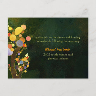 Rustic Tree Wedding Reception Enclosure Postcard