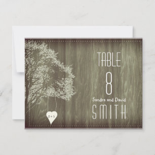 Rustic Tree With Heart Wedding Table Numbers