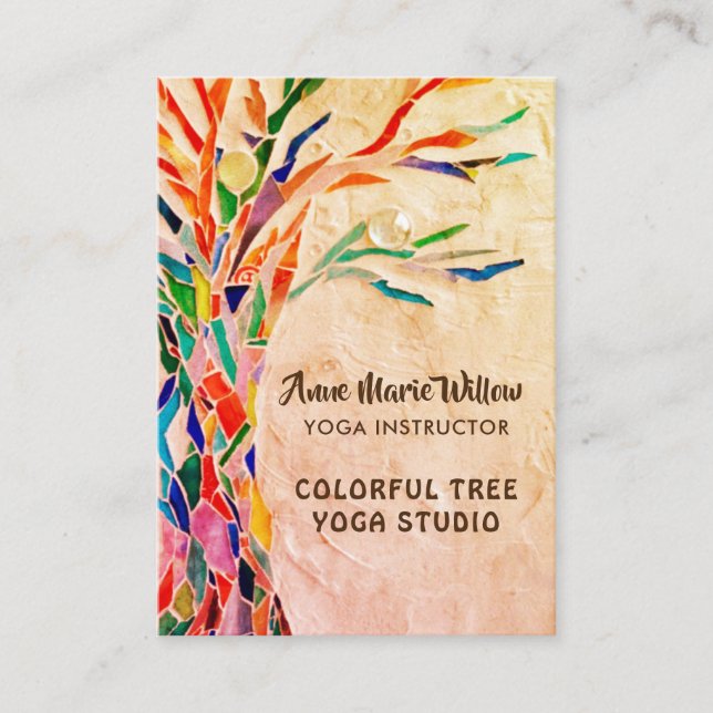 Rustic Tree Yoga Studio Business Card (Front)