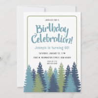 Rustic Trees Nature Theme Birthday Invitation