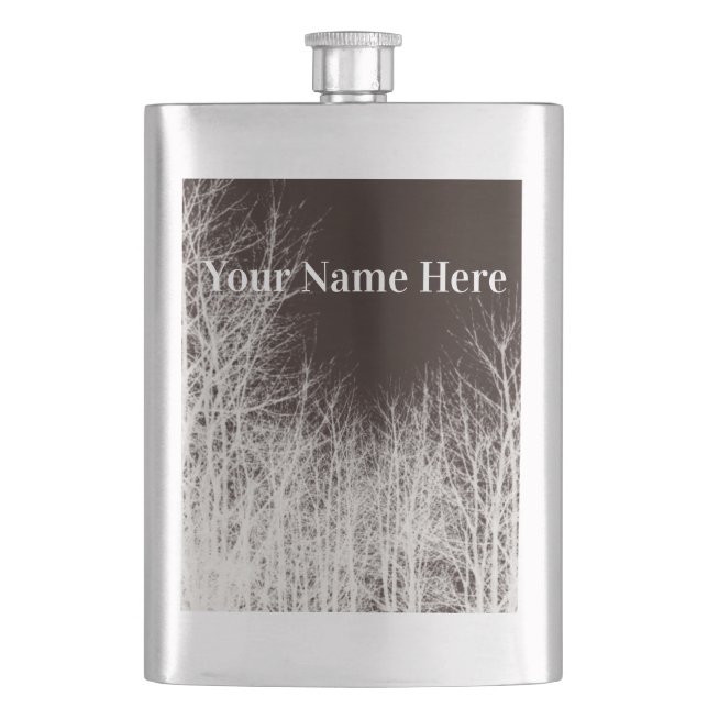 Rustic Trees Personalized Classic Flask (Front)