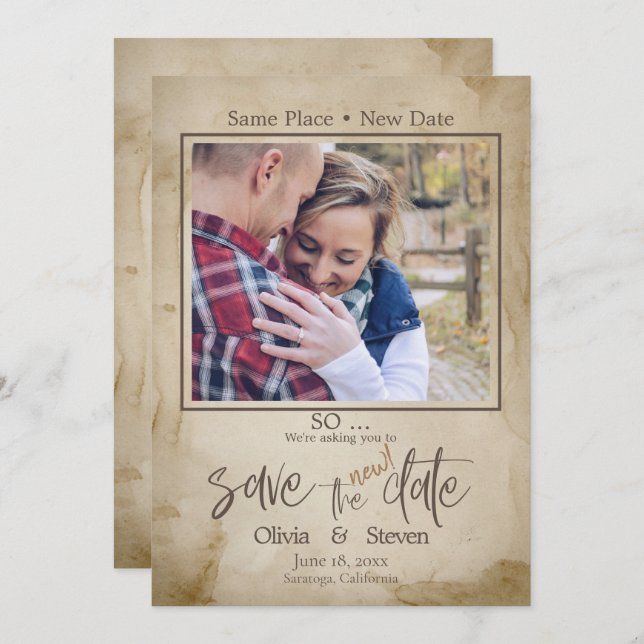 Rustic Trees We're Doin It Save the Date Invitation (Front/Back)