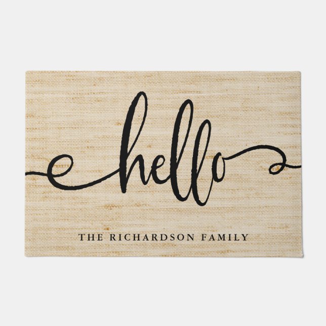 Rustic Trendy Typography | Hello Doormat (Front)