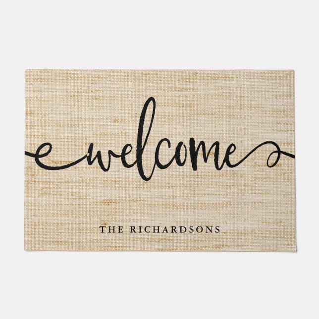 Rustic Trendy Typography | Welcome Doormat (Front)