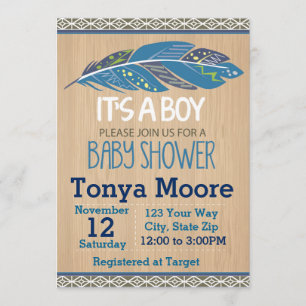 Rustic Tribal Baby Shower Invitation (boy)