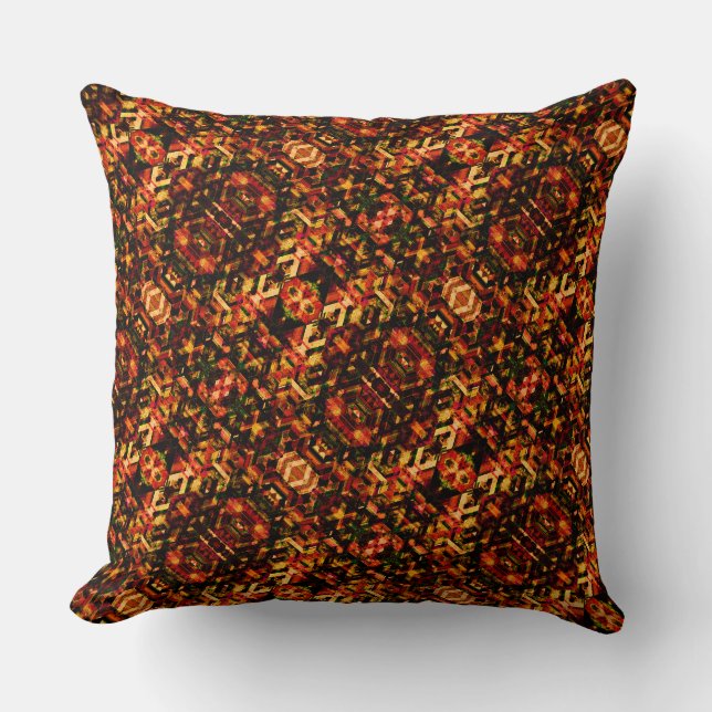 Rustic tribal motif pattern throw pillow (Front)
