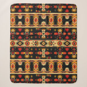 Rustic Tribal Southern Print Sherpa Blanket