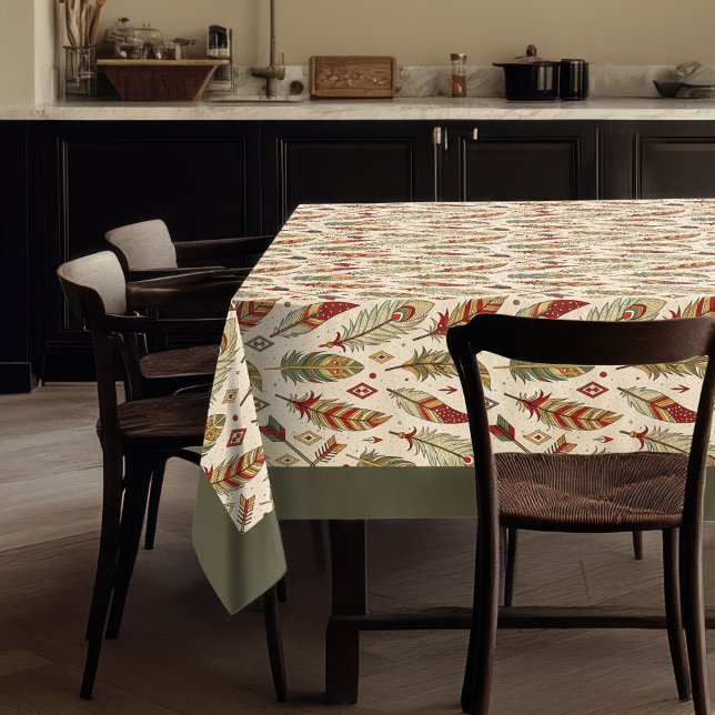 Rustic Tribal Tablecloth Feather Arrow Pattern (Rustic Tribal Tablecloth Feather Arrow Pattern)