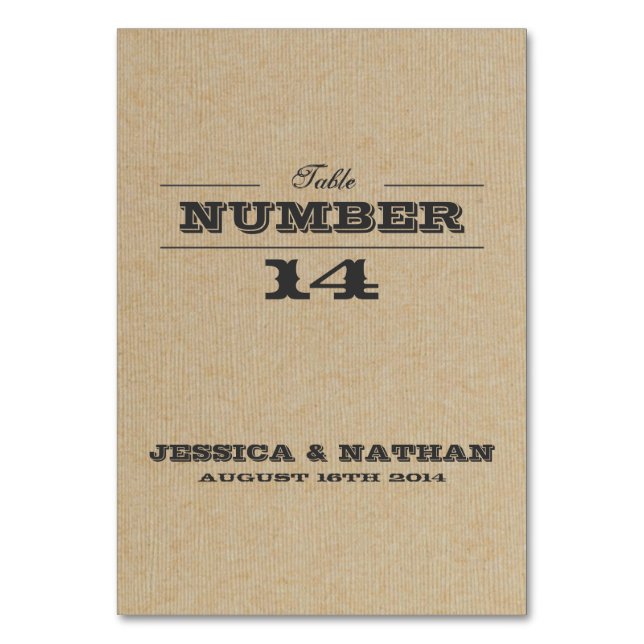 Rustic Trophy Grey Table Card (Front)