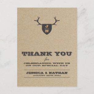 Rustic Trophy Grey Thank You Card