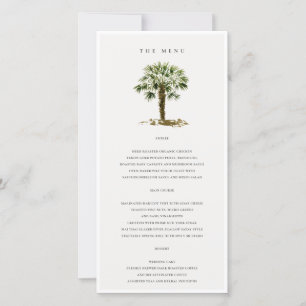 Rustic Tropical Beach Palm Trees Mariage Carte Men