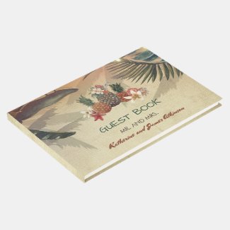 Rustic Tropical Beach Wedding Guest Book