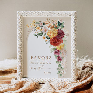 Rustic Tropical Bohemian Wedding Favours Sign