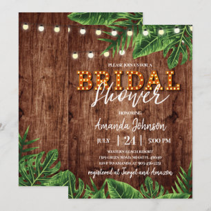 Rustic Tropical Bridal Shower Invitation
