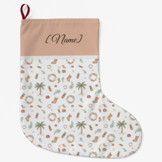 Rustic Tropical Christmas Large Christmas Stocking