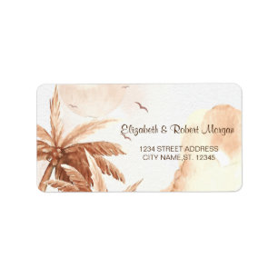 Rustic Tropical Palms Label