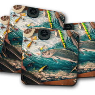 Rustic Trout & Lures   Fly Fishing Cork Coasters