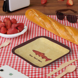 Rustic Trout Paper Plate