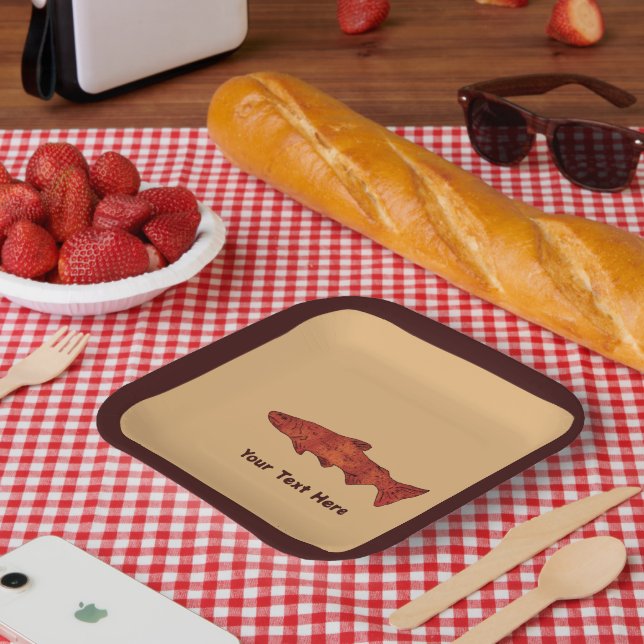 Rustic Trout Paper Plate (Picnic)
