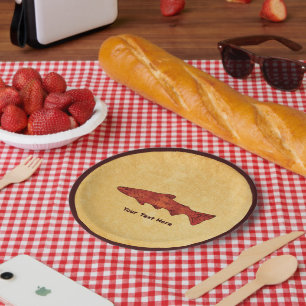 Rustic Trout Paper Plate