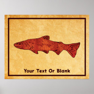Rustic Trout Poster
