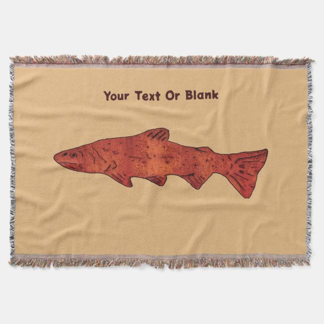 Rustic Trout Throw Blanket (Front)