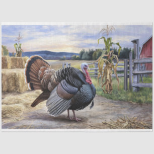 Rustic Turkey Farm Thanksgiving Decoupage Tissue Paper