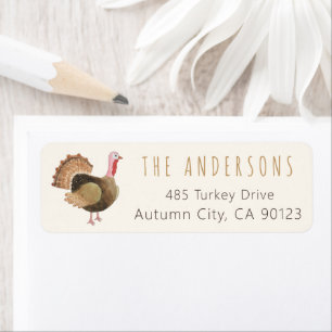 Rustic Turkey Return Address Label