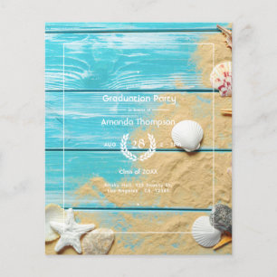 Rustic Turquoise Beach Graduation Party Flyer