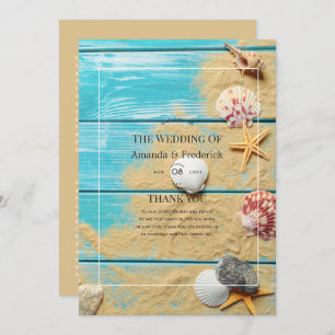 Rustic Turquoise Beach Wedding Program