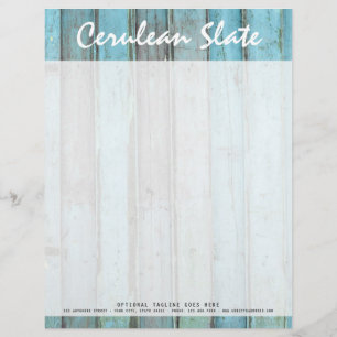 Rustic Turquoise Wood Vintage & Boho Chic Boutique Letterhead