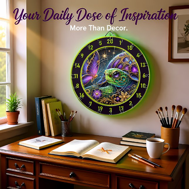 Rustic Turtle and Butterfly Cosmic Art Dartboard (Creator Uploaded)
