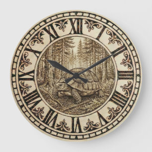 Rustic Turtle Forest Wall Clock
