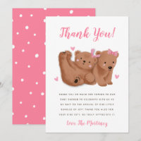 Rustic Twin Girls Cub Bear Baby Shower 