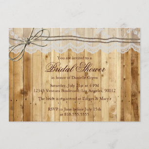 Rustic Twine Lace Wedding Invitation