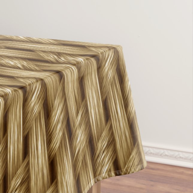 Rustic Twine Weave Pattern Unique Rectangle Tablecloth (In Situ)