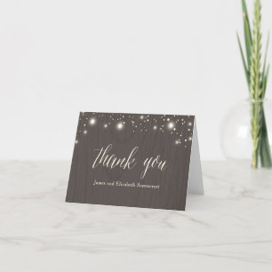 Rustic Twinkle Thank You Card