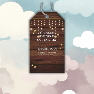 Rustic Twinkle Twinkle Little Star Baby Shower Gift Tags