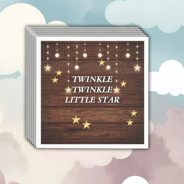 Rustic Twinkle Twinkle Little Star Baby Shower Napkin (Creator Uploaded)