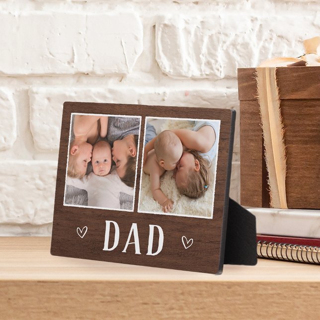 Rustic Two Photo Dad Plaque (Creator Uploaded)