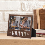 Rustic Two Photo Nonno Grandpa Plaque<br><div class="desc">Charming wood sign for Father's Day,  birthdays,  or Grandparents Day features two photos side by side on a rustic background with "Nonno" beneath.</div>