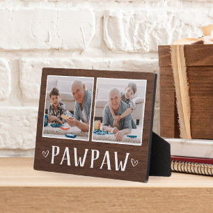 Rustic Two Photo Pawpaw Grandpa Plaque