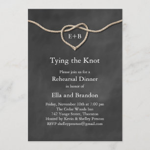 Rustic Tying the Knot Rehearsal Dinner Invitation