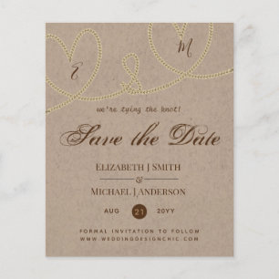 Rustic Tying the Knot Wedding SaveTheDate Vintage