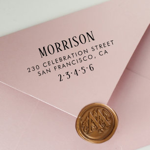 Rustic Typography Custom Name & Return Address Self-inking Stamp